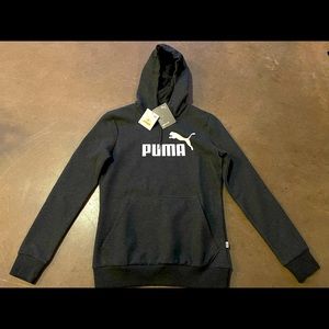 New Puma logo hoodie — Charcoal Gray — Size Small